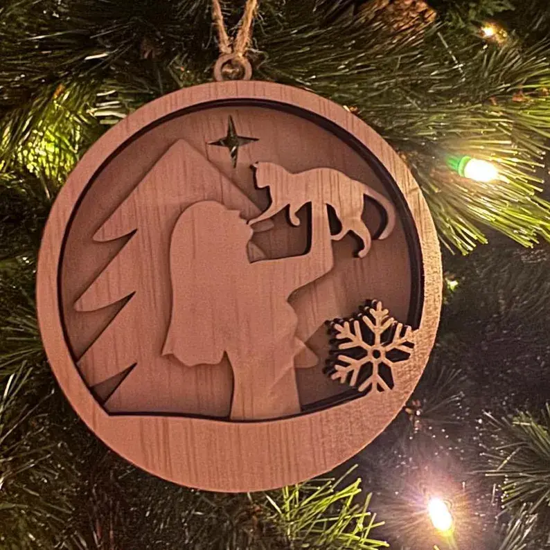 houten kerst ornament