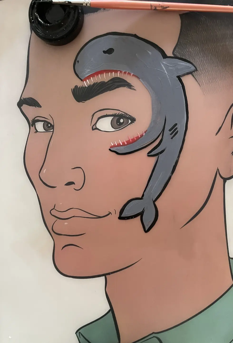 step by step face paint shark step 7