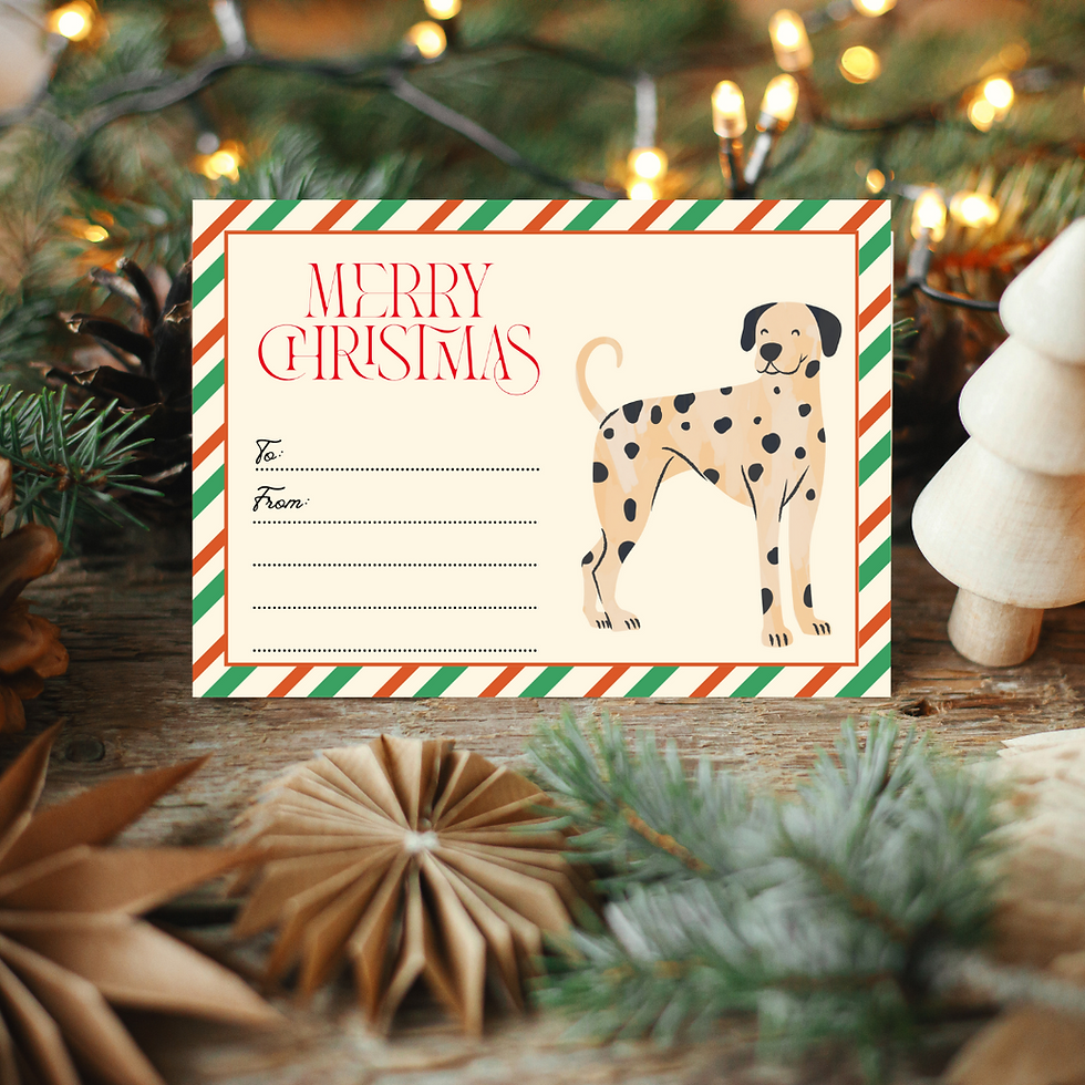 Thumbnail: Personalised christmas card with a dalmatian.