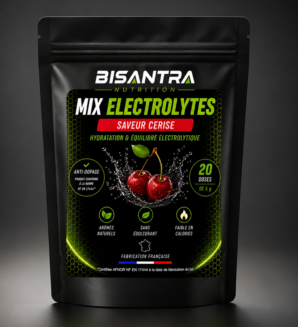 Sachet de Mix Électrolytes sport saveur cerise BISANTRA – face avant