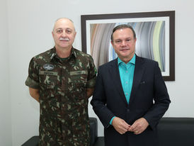 Wellington recebe comandante do Exército de MT e MS e discute ações para o Estado