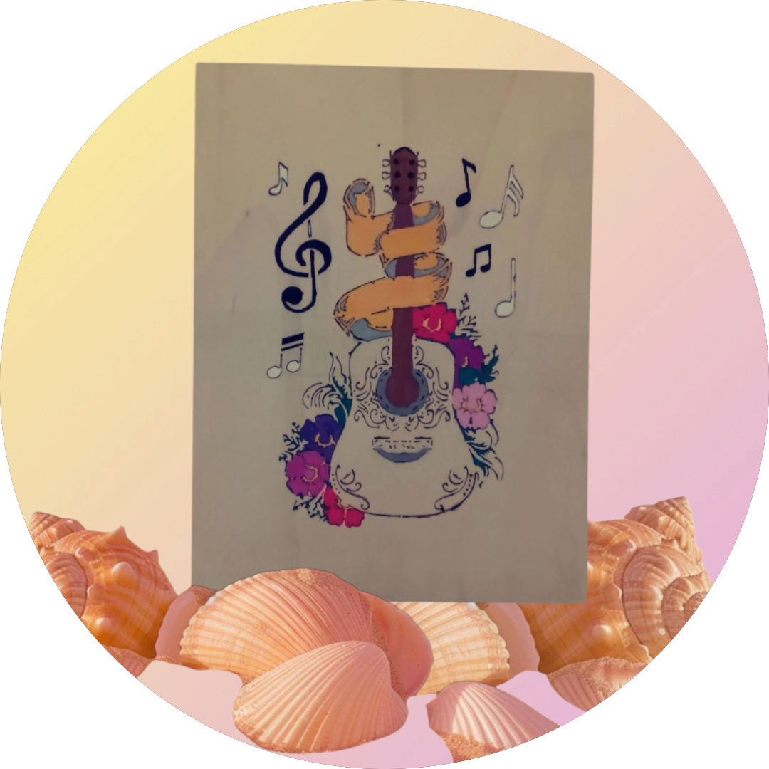 Tableau guitare en fête 