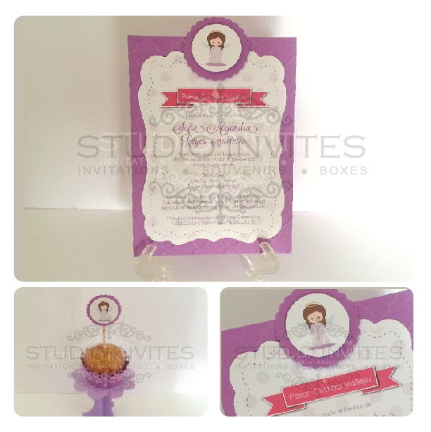 INVITACION ANGELITA MORADA