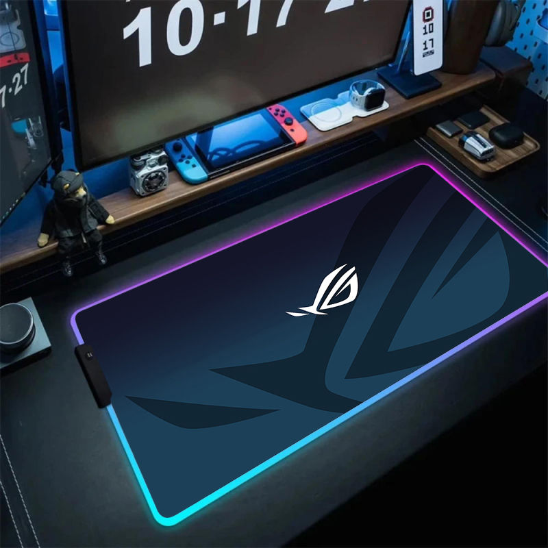 Thumbnail: Black Mouse Pad Asus Rgb Gaming Mause Mat Anime Mats Gamer Rug Pc Xxl Cute Pads 