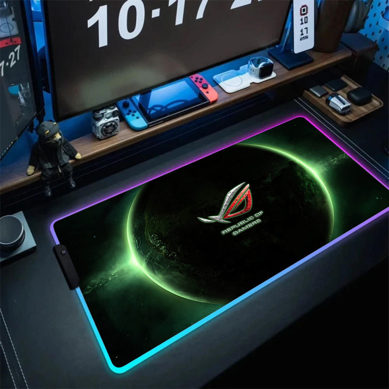 Thumbnail: Black Mouse Pad Asus Rgb Gaming Mause Mat Anime Mats Gamer Rug Pc Xxl Cute Pads 