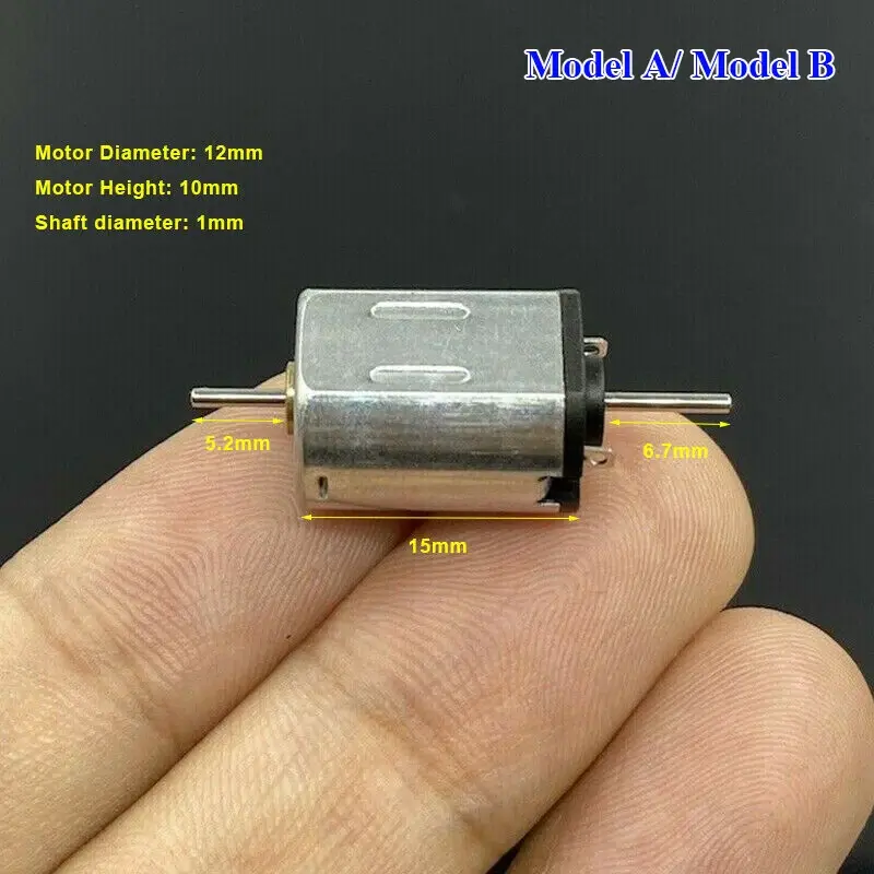 Thumbnail: 1PC Mini 10mm*12mm N20 Motor Dual Shaft/ Singal Shaft DC 3V 6V 12V High Speed La