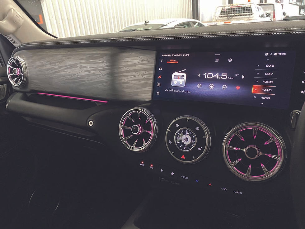 Although feeling a little flimsy, the dash design works well, and the variable ambient lighting is a treat