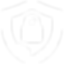 white shield with lock symbol in the middle