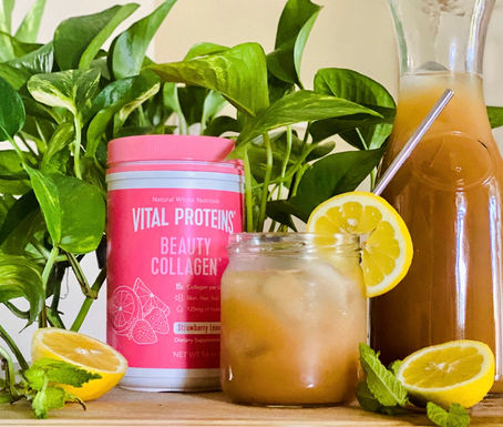 Beauty Collagen Strawberry Lemon Mint Iced Tea