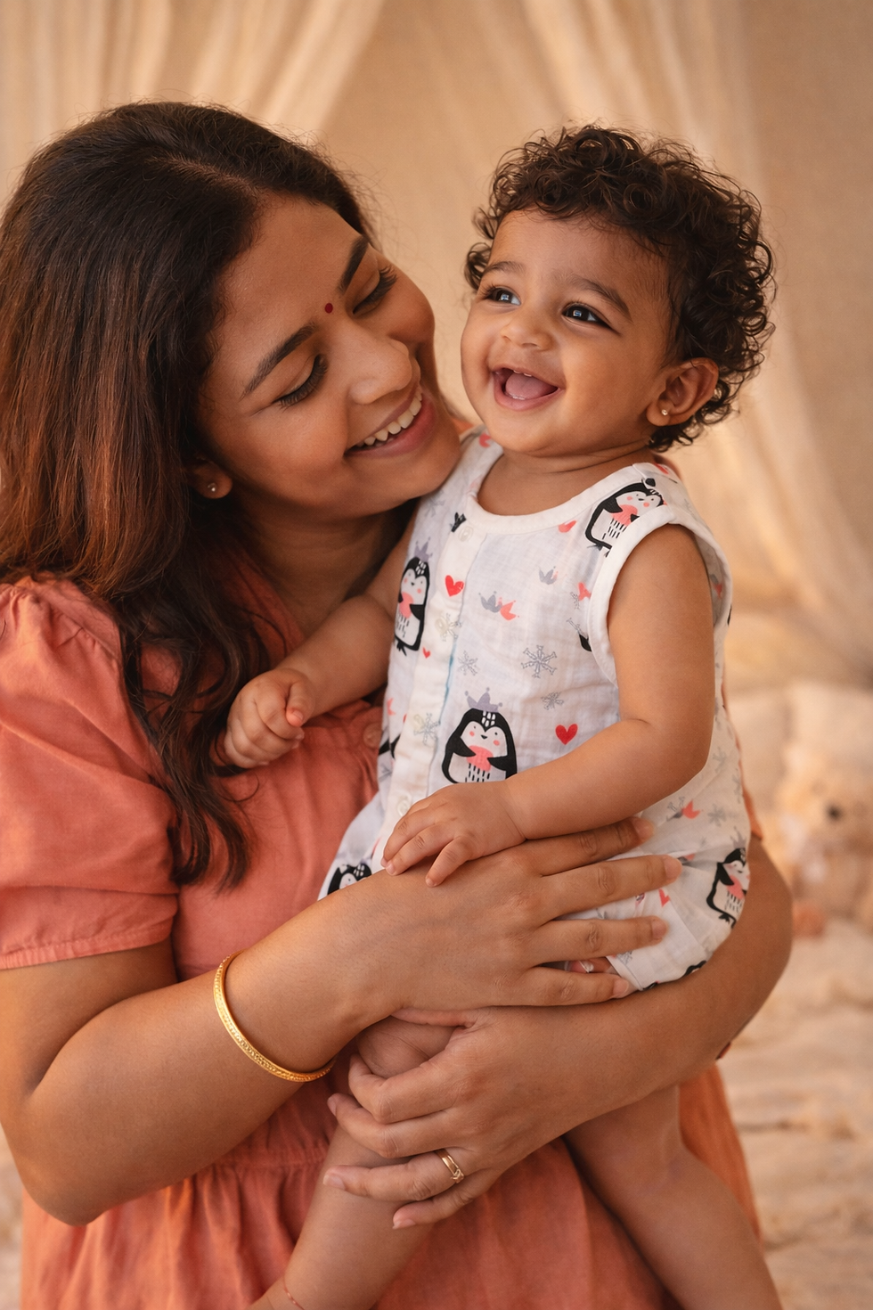 Thumbnail: Vizha Premium Cloud-Soft Muslin Jabla - Penguin Pals