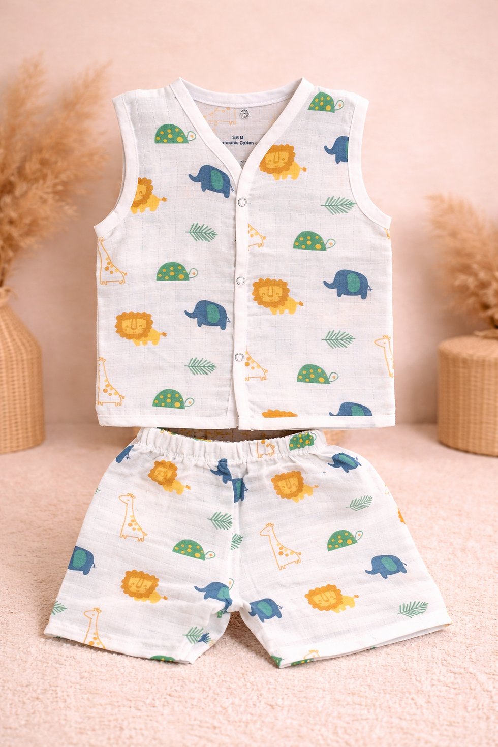 Thumbnail: Vizha Premium Cloud-Soft Muslin Co-ord Set-Safari Tales