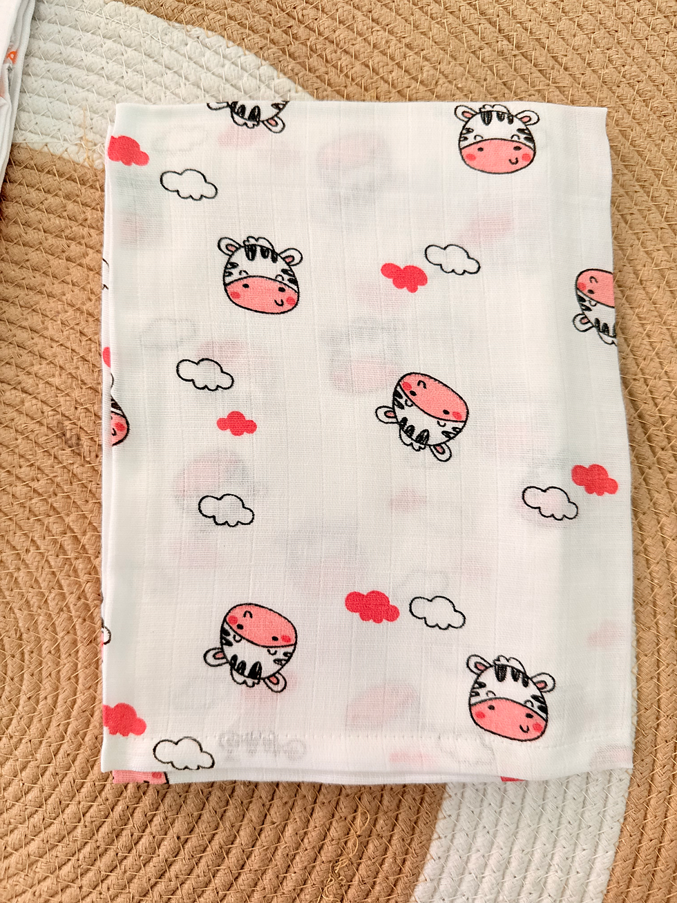 Thumbnail: Vizha Premium Muslin Multi-Purpose Towel/Burp Cloth - (75x75cm)