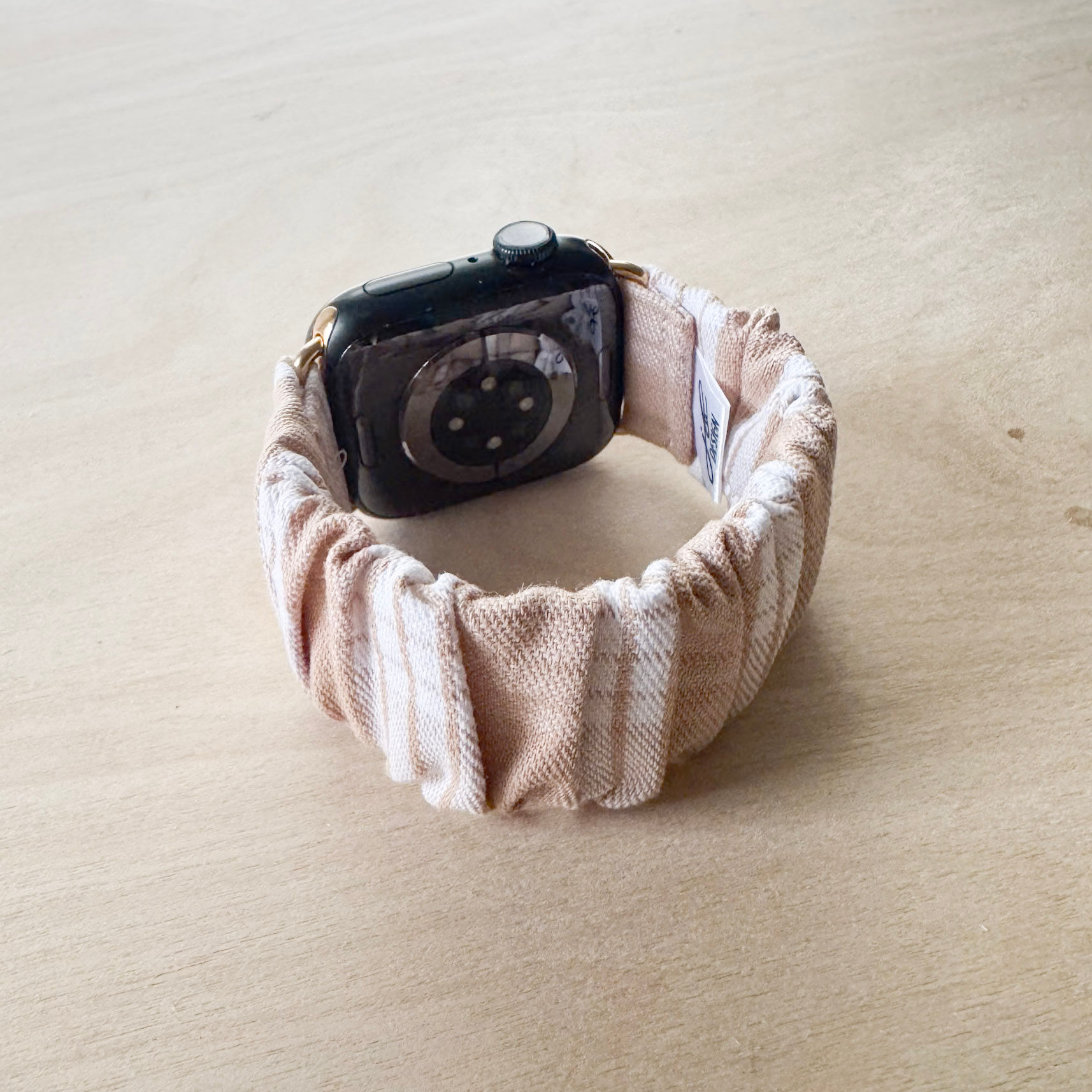 Beige Palaka Scrunchie Apple Watch Band