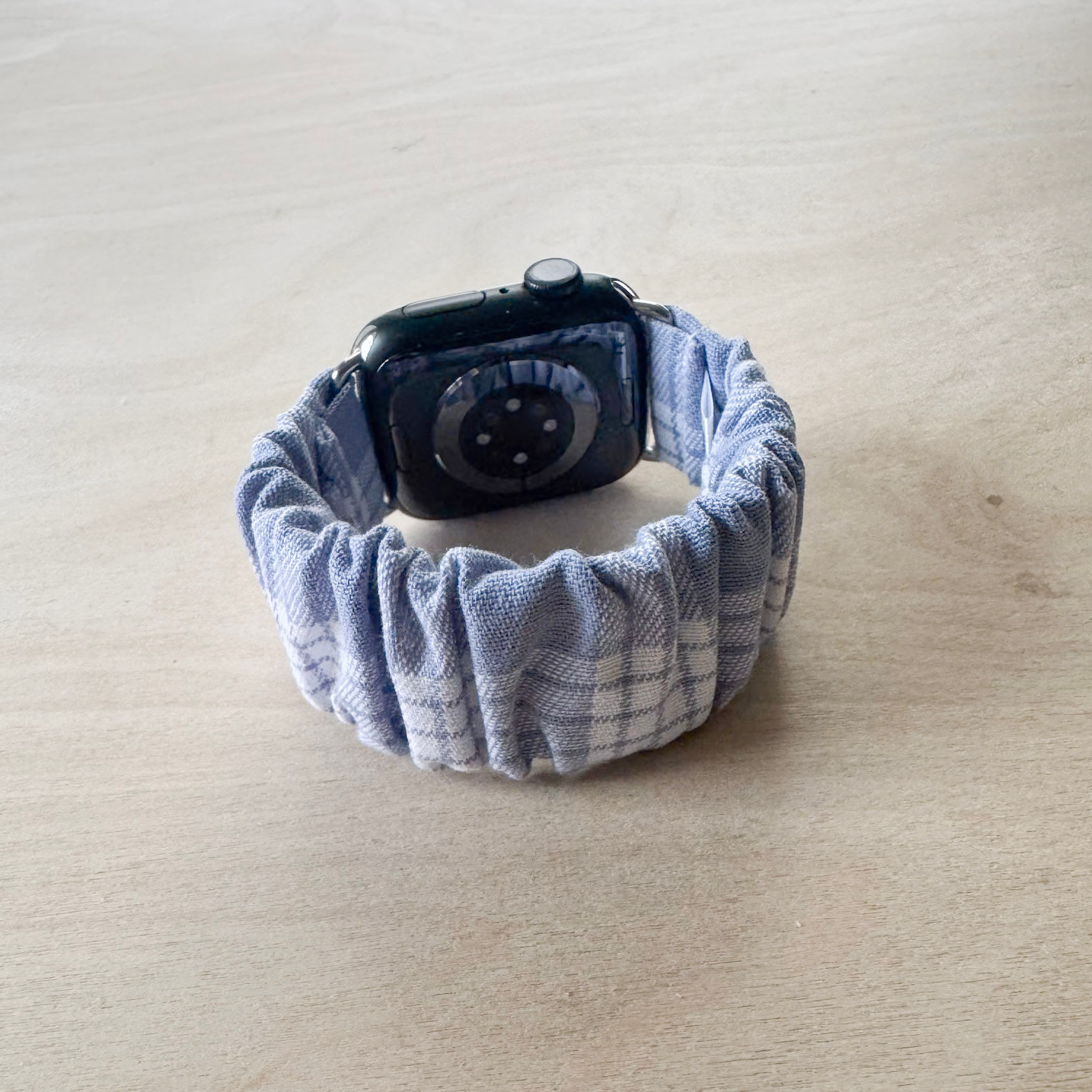 Light Blue Palaka Scrunchie Apple Watch Band