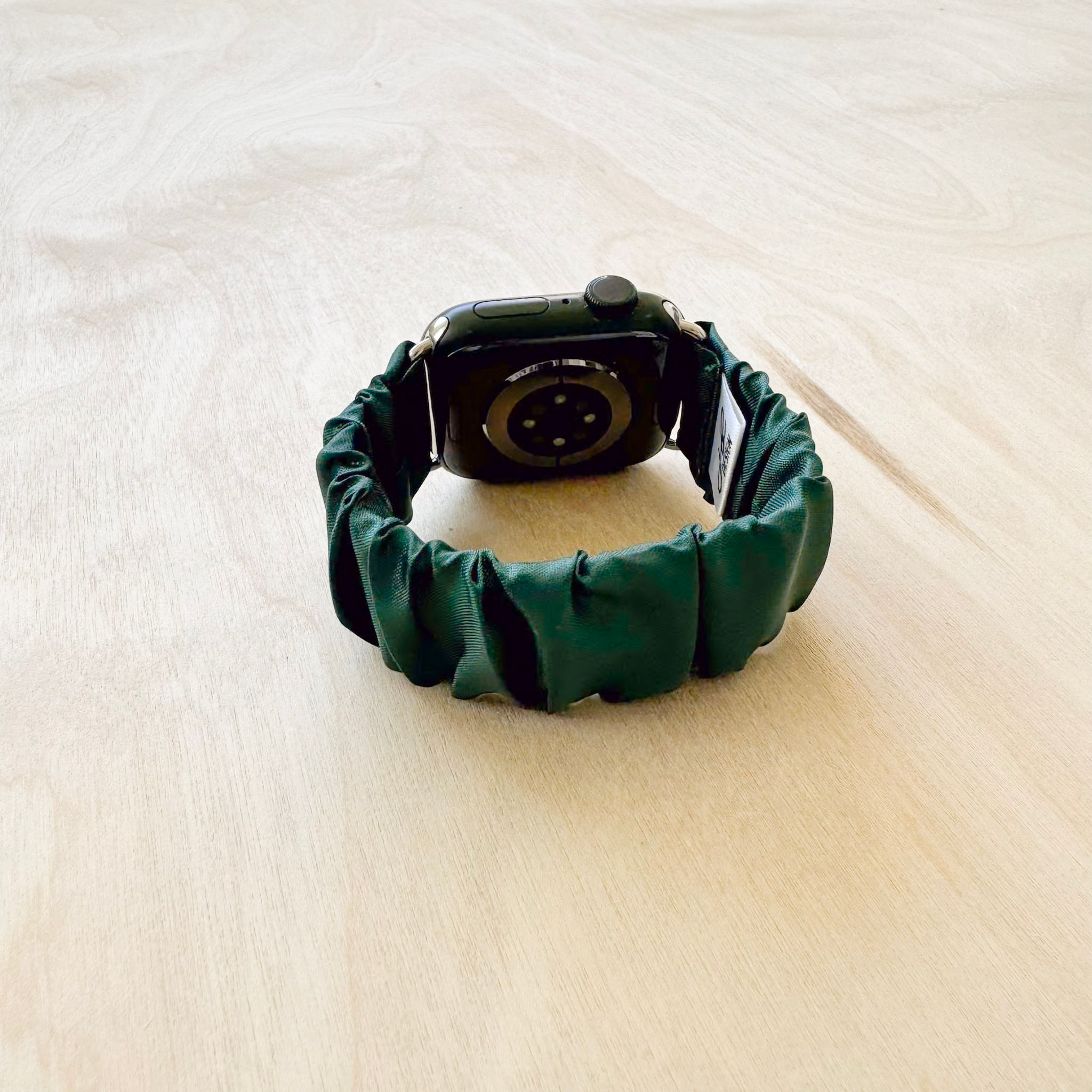SOLID - Forest Green Satin Scrunchie Apple Watch Band