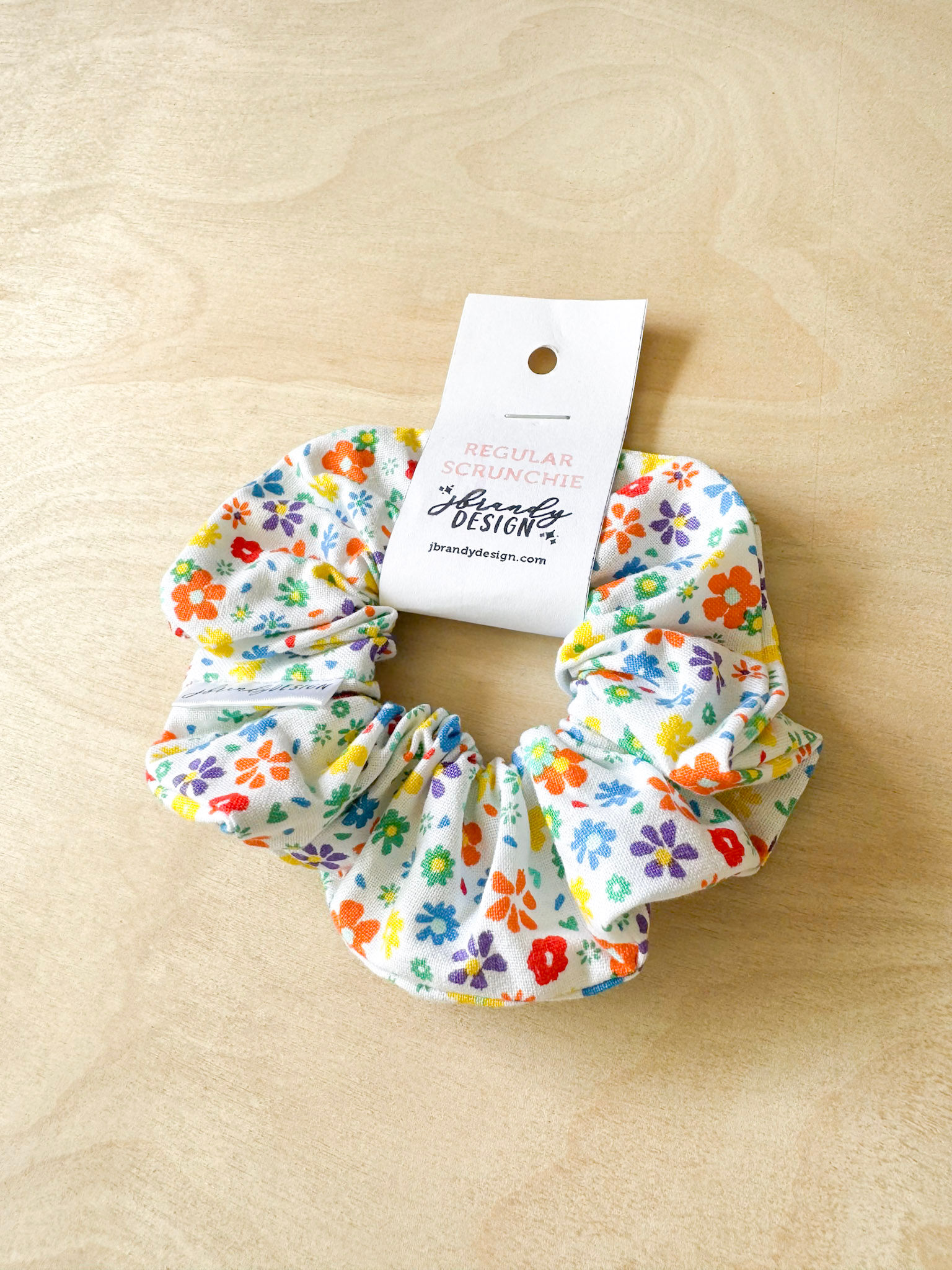 Colorful Flower Garden Regular Scrunchie