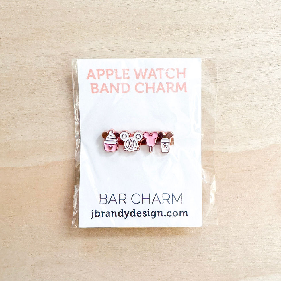 Rose Gold Disney Park Snacks Apple Watch Band Specialty Bar Charm