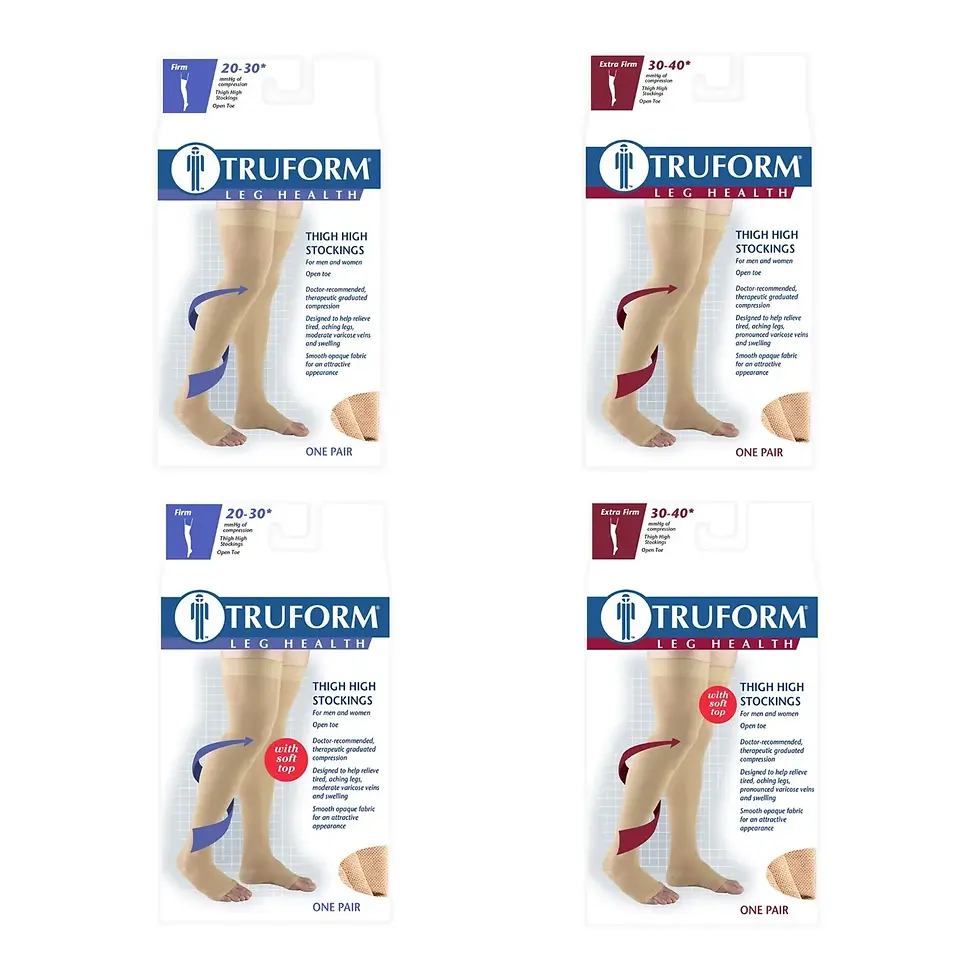 Truform Thigh High Open Toe Stockings / Unisex