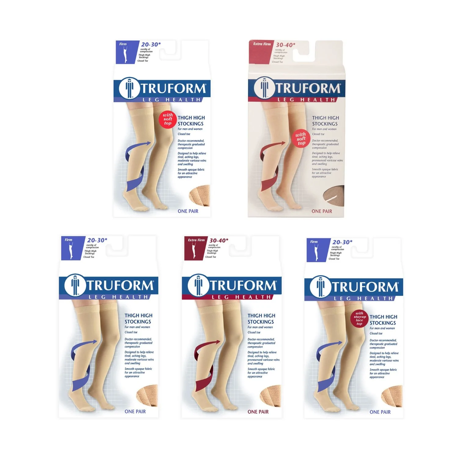 Truform Medical Thigh High Closed Toe Compression Stockings