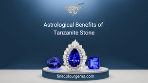 Tanzanite ring and tanzanite stones in blue background