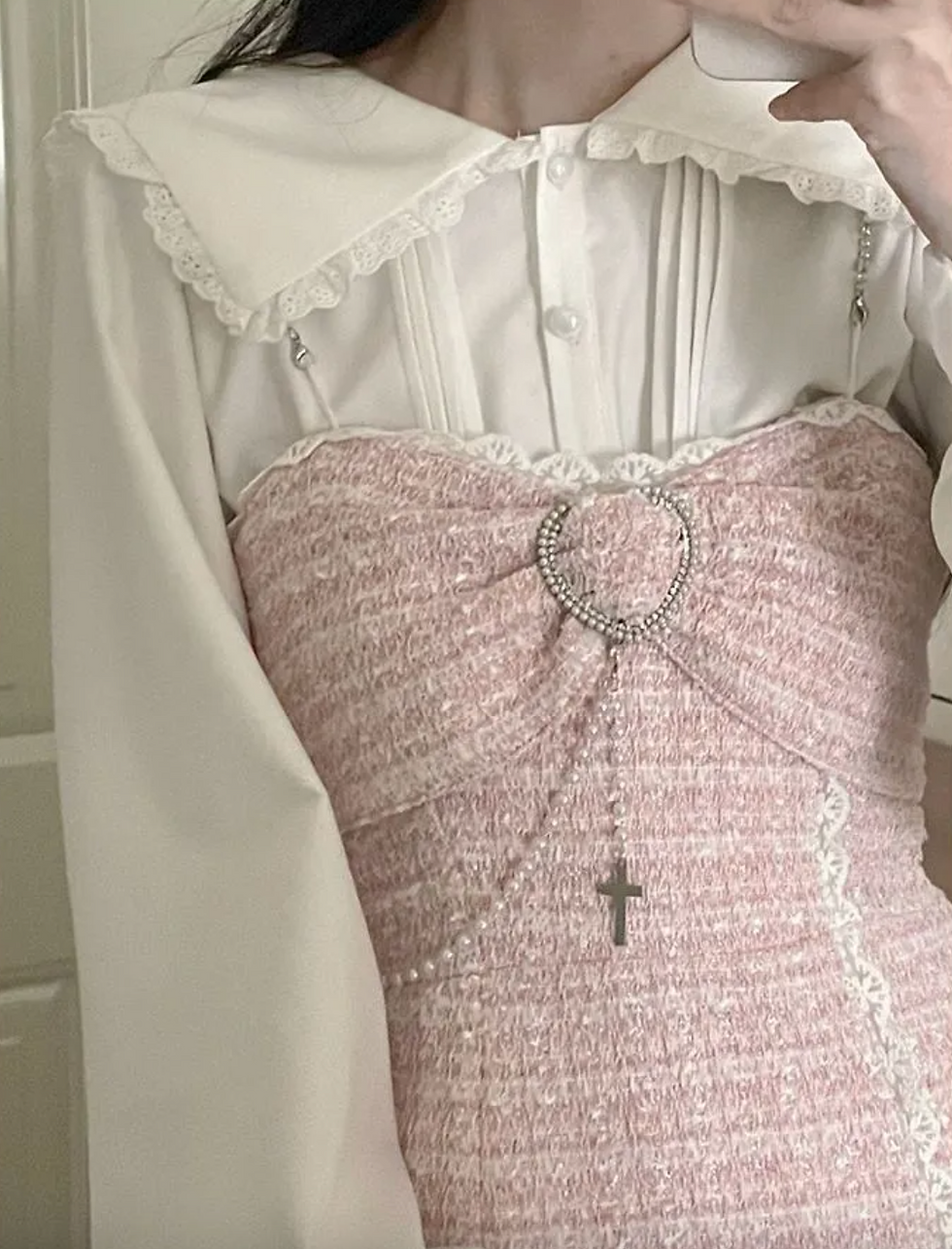 Thumbnail: two piece doll blouse + skirt set