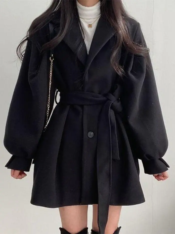Thumbnail: belted wool coat
