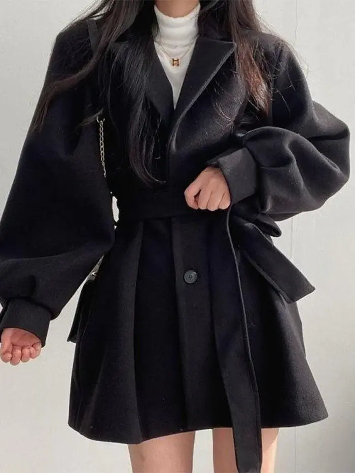 Thumbnail: belted wool coat