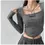 Thumbnail: square neck corset long sleeve crop top