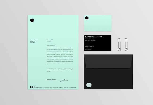 Brid Academy Stationery branding hipgnosis reborn graphic design