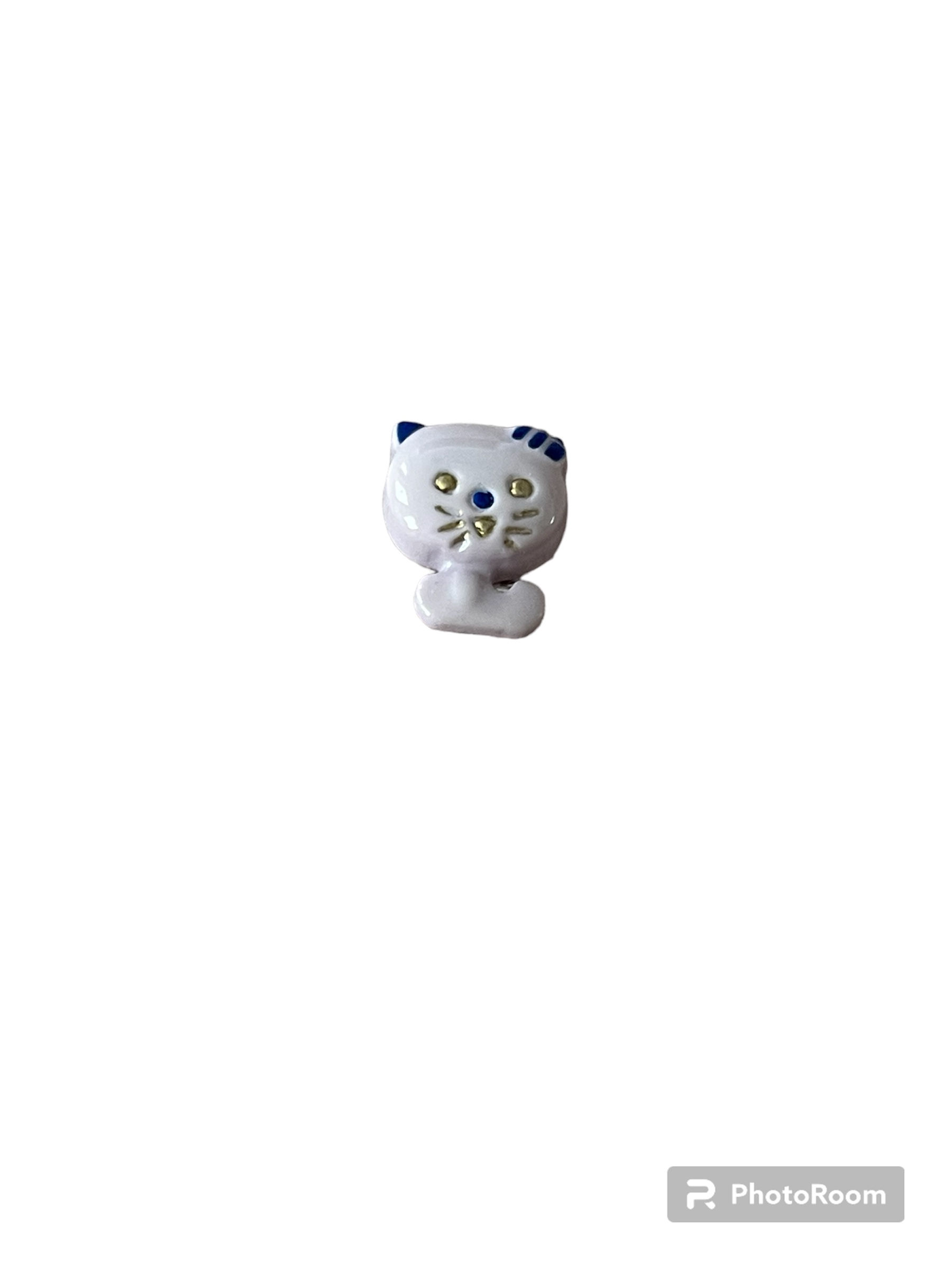 Bouton chat gris pvc - 18 mm