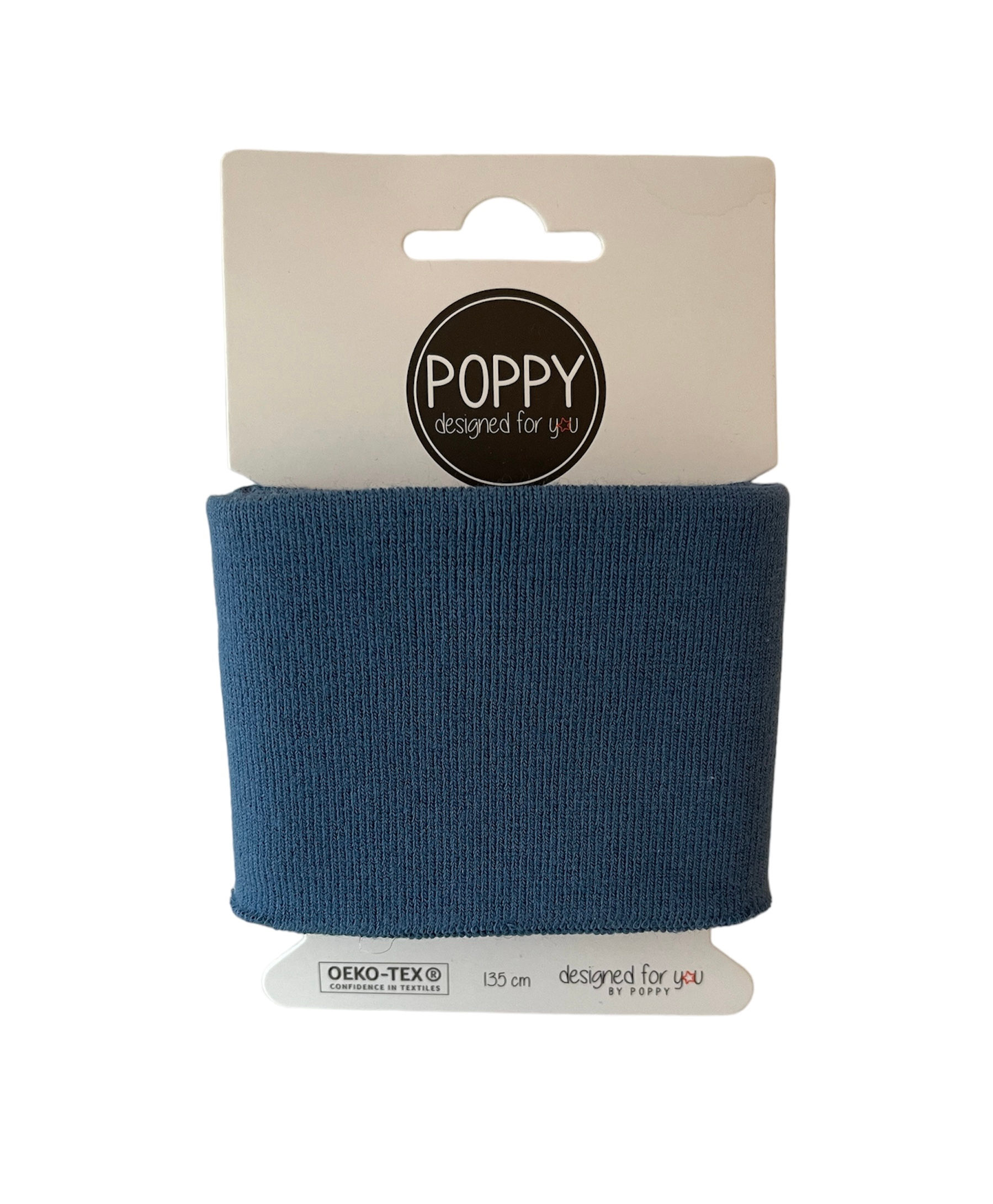 Bord-côte Bio bleu denim - 135cm 