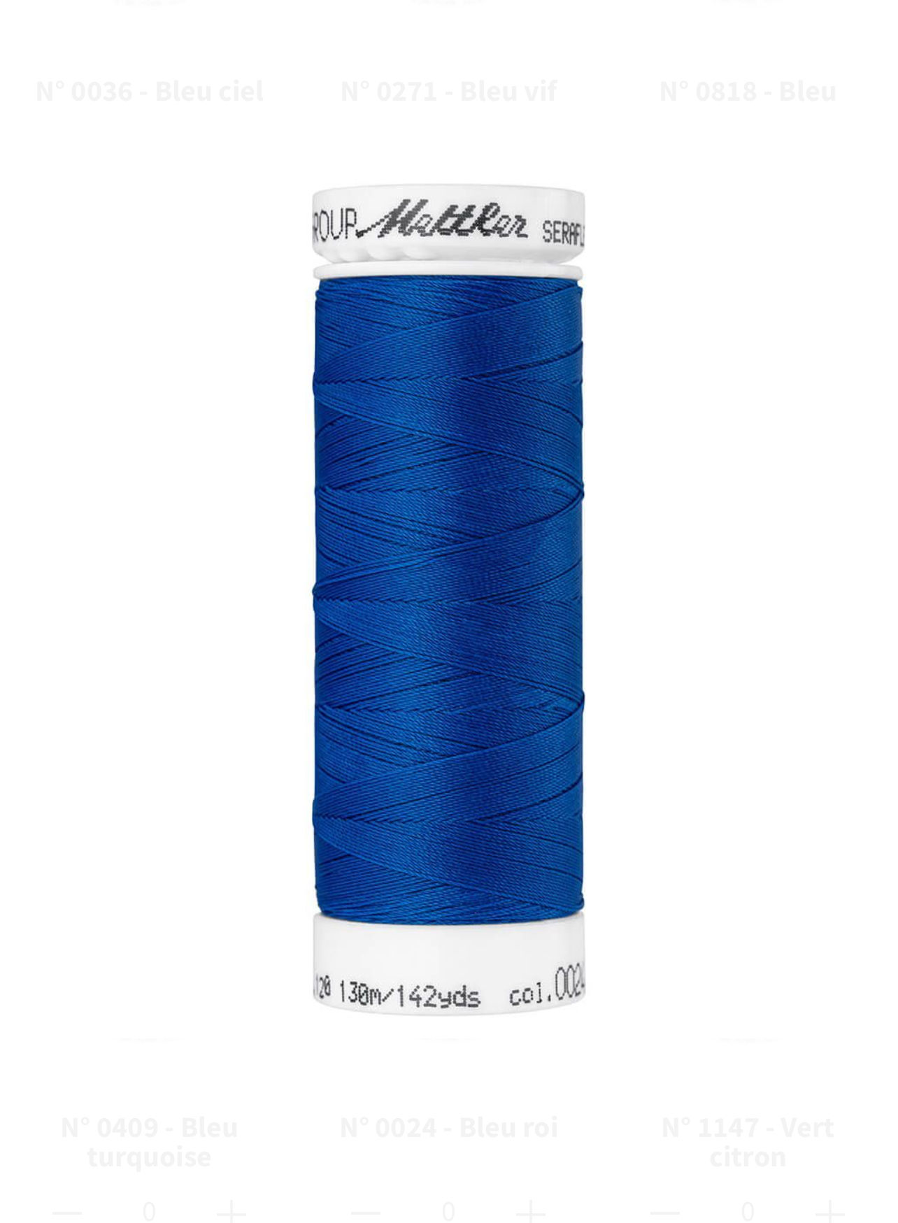 Fil à coudre élastique Seraflex Mettler 130 m - 24 bleu roi  
