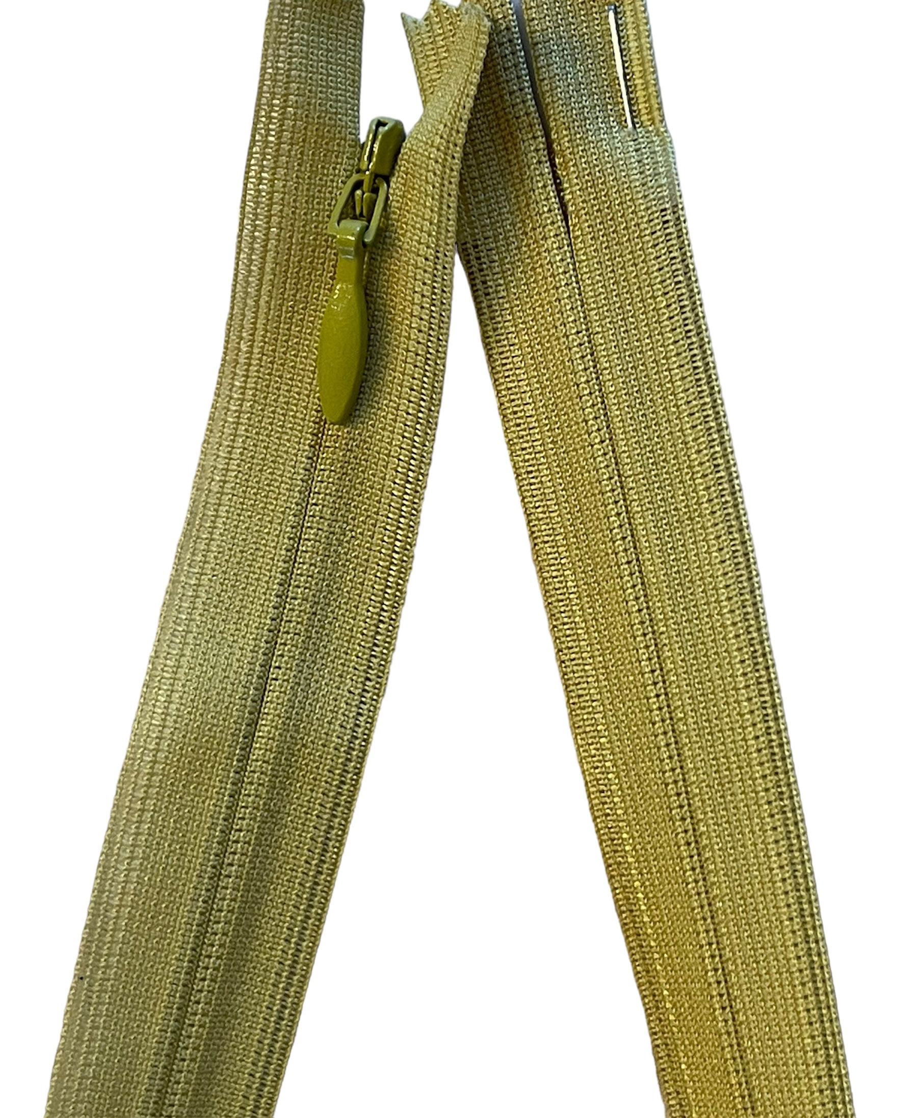 Fermeture éclair 40 cm - YKK - zip invisible moutarde