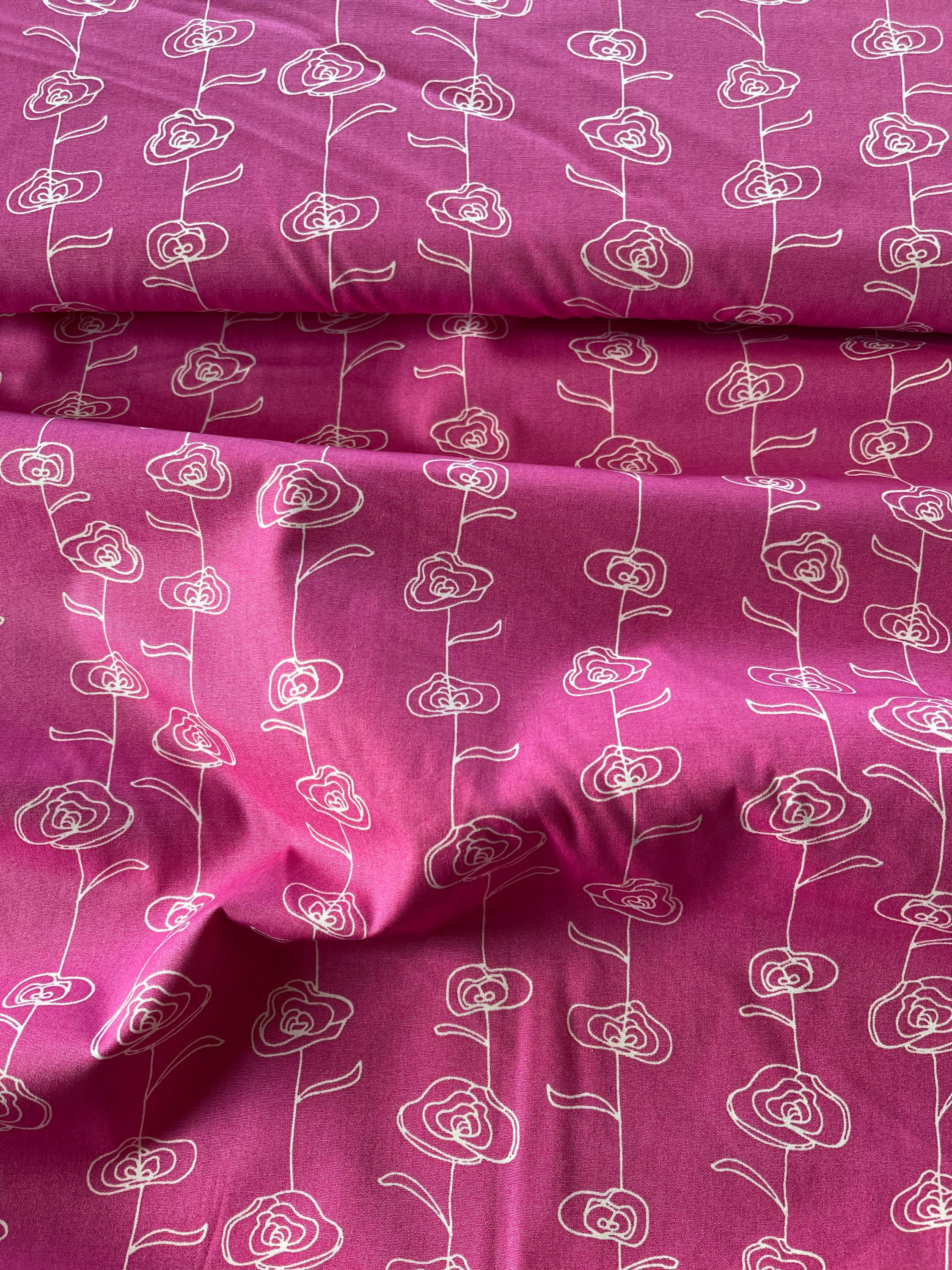 Popeline de coton américain - roses
