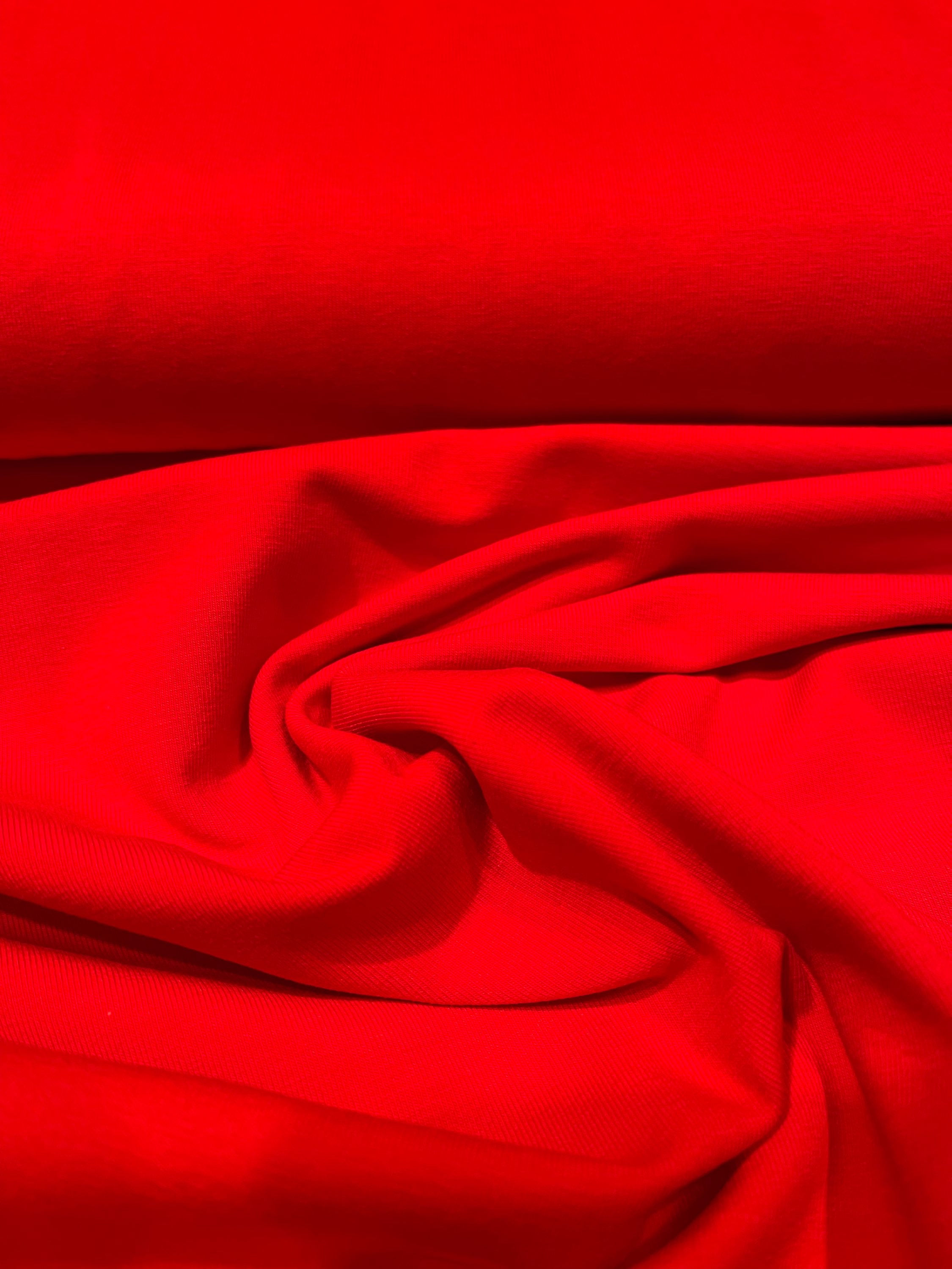 Jersey de coton uni rouge 