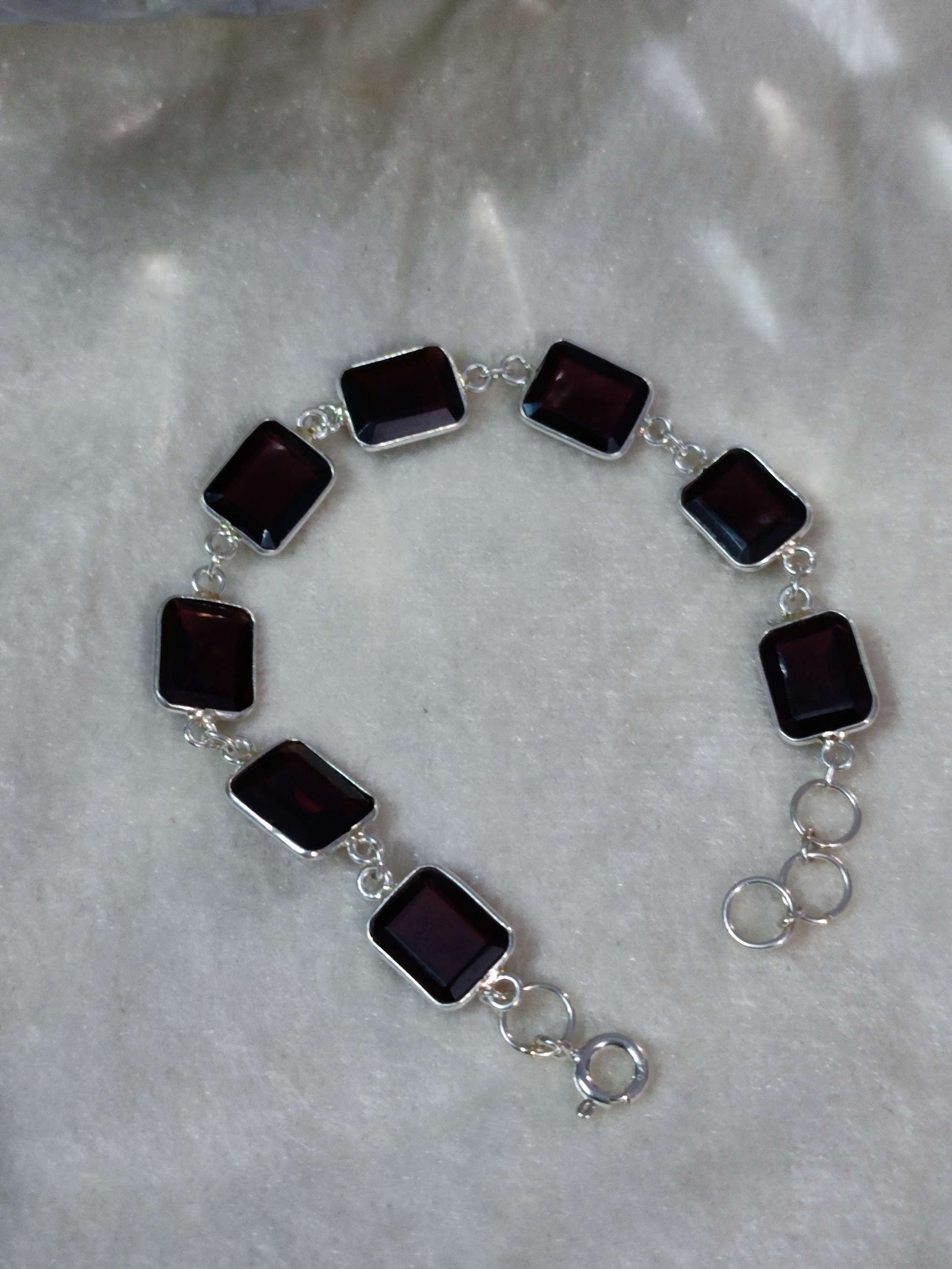   black onyx  silver bracelet 