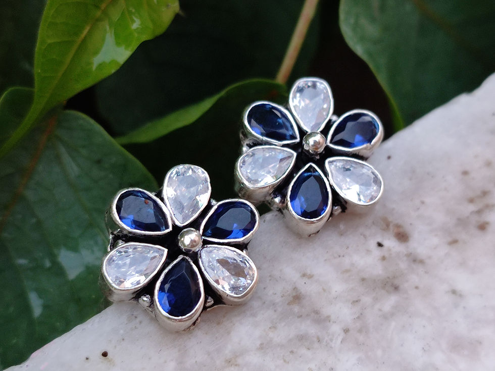 Thumbnail:   flower design  925silver cut stone toe ring