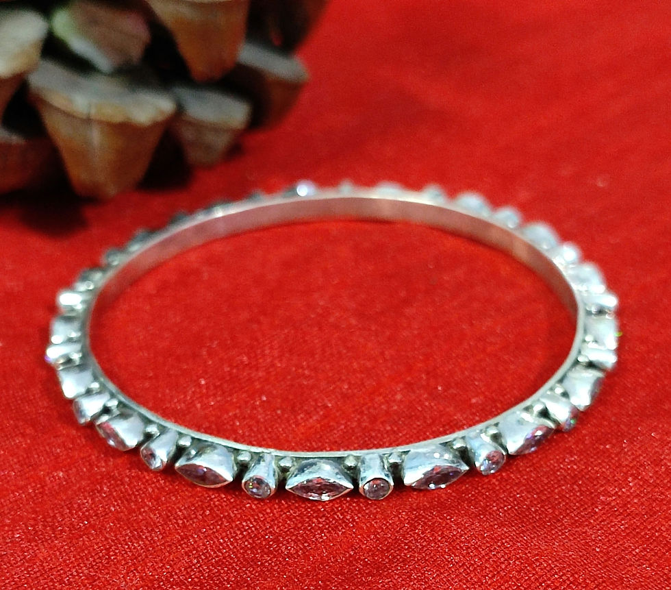 Thumbnail: 925 silver zircon bangles pair