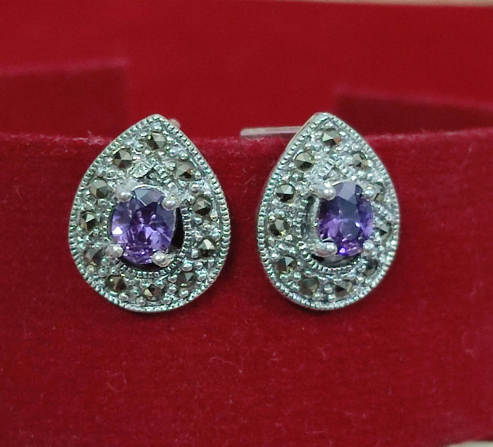 Thumbnail: Amethyst stud earrings