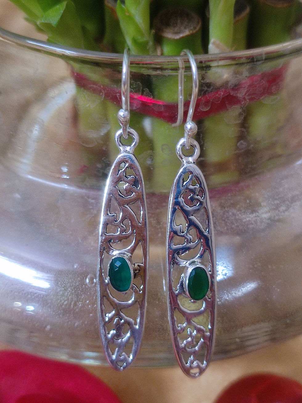 Thumbnail: 925 silver  gemstone hook earring 