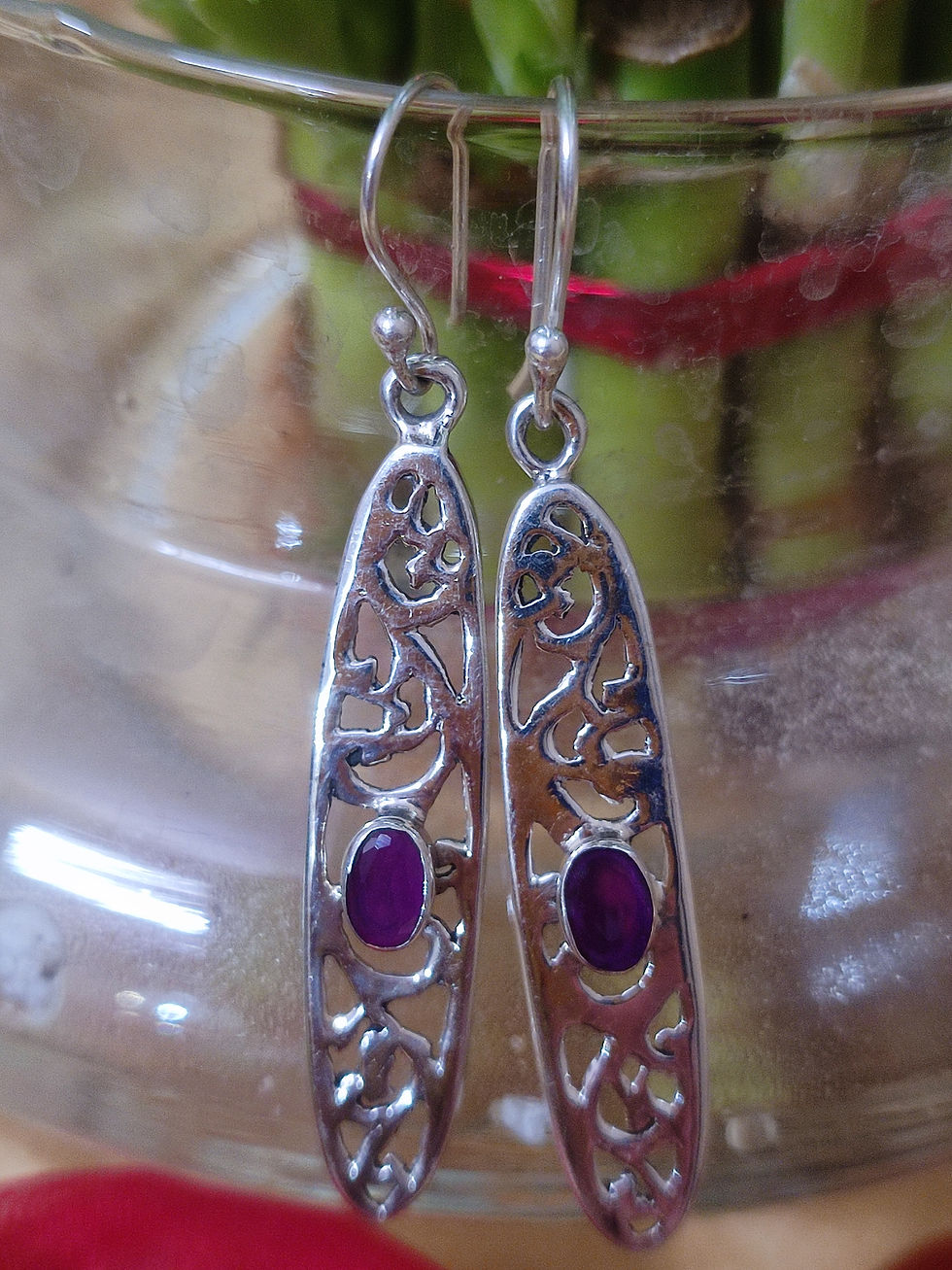Thumbnail: 925 silver  gemstone hook earring 