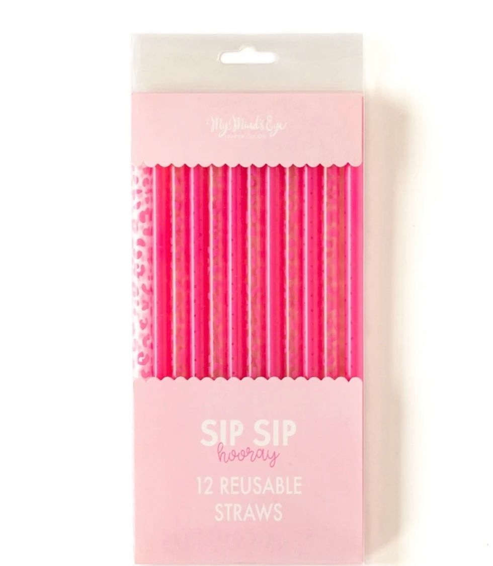 Thumbnail: Pink Cheetah Reusable Straws
