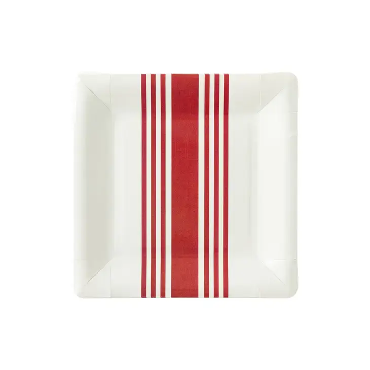 Red Striped Plates