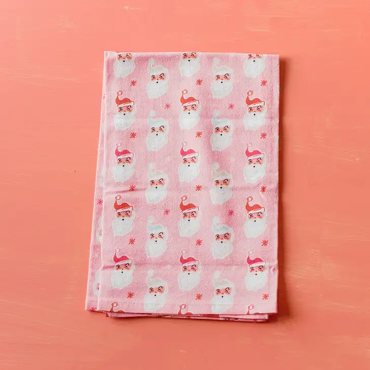 Thumbnail: Full Pattern Santa Face | Christmas - Holiday Flour Sack Kitchen Towel