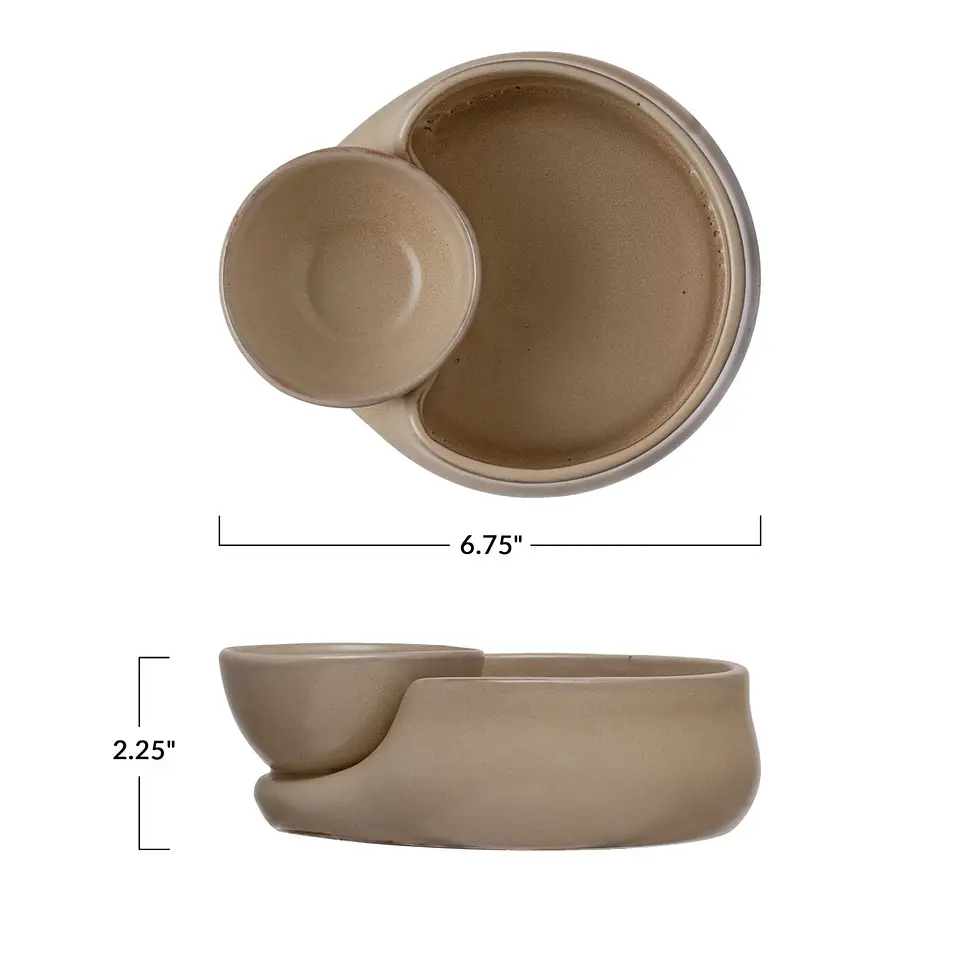 Thumbnail: Stoneware Cracker & Soup Bowl, Reactive Glaze