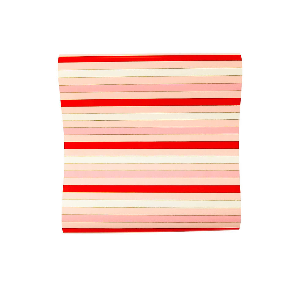 Valentine Red Pink Striped Table Runner