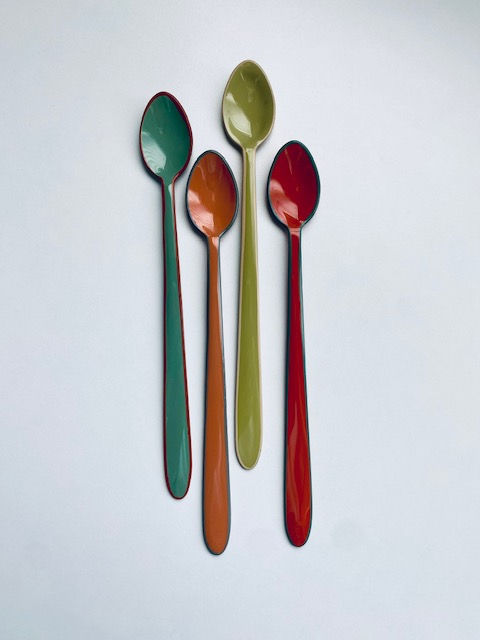 Thumbnail: Enameled Stainless Steel Spoons w/ Colored Edge