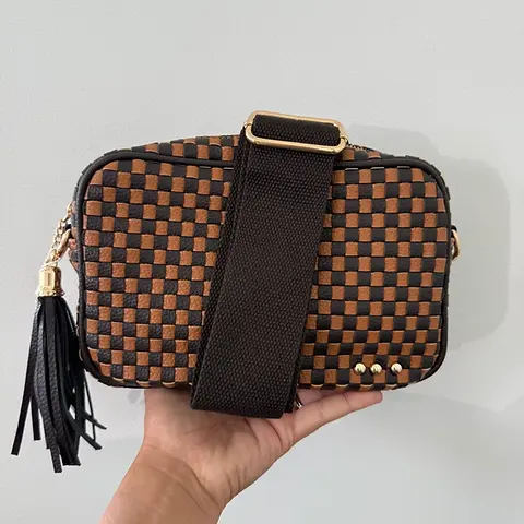 NITROW ショルダーバッグ リアルウィード柄 Woven Willow Camera Crossbody Bag | Darling Dice