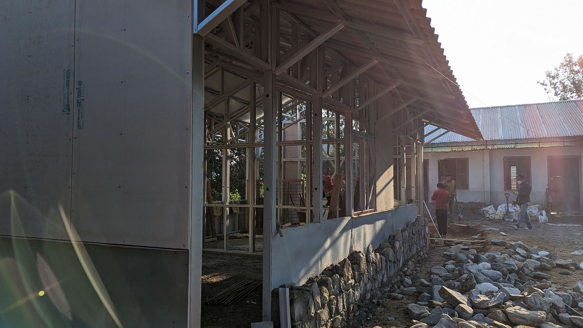 One morning at the build site