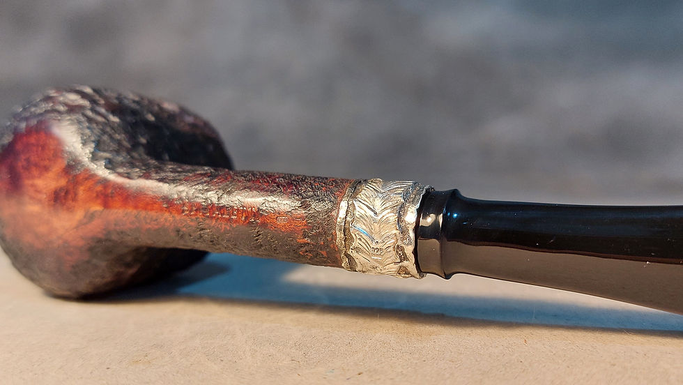 Thumbnail: Pot- leaf's sculptured silver band and hand textured bowl.